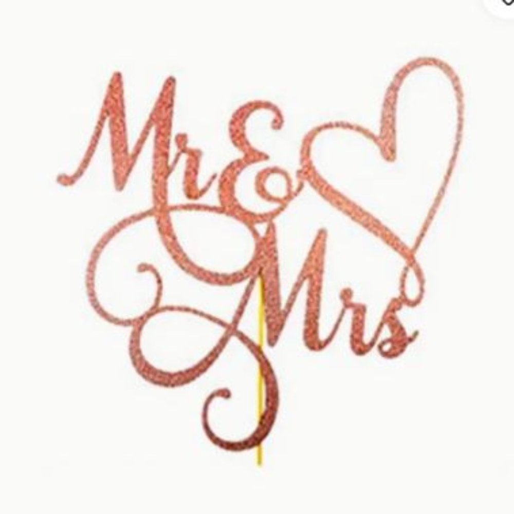 R183-NEW Mr & Mrs Rose Gold Cake Topper